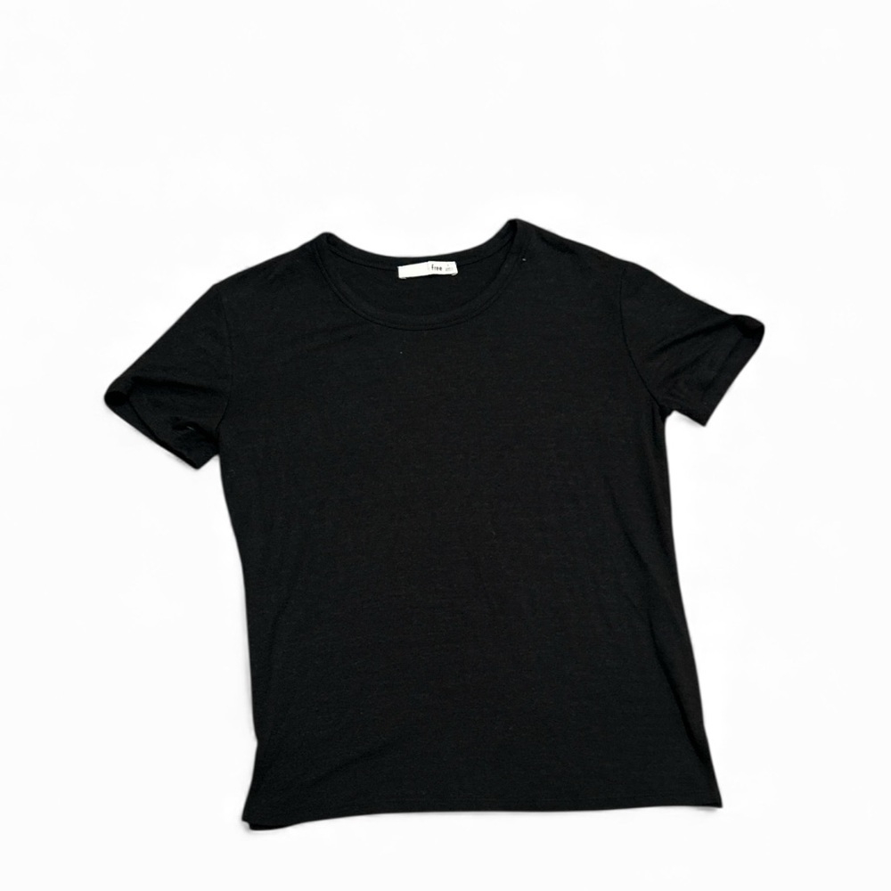 Aritzia Wilfred Free Asset Crewneck Cotton Basic Black Short Sleeve Tee T Shirt - Picture 4 of 6